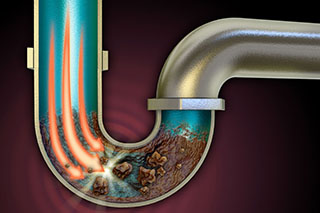 Clogged drainage pip