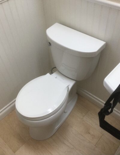 Newly installed toilet