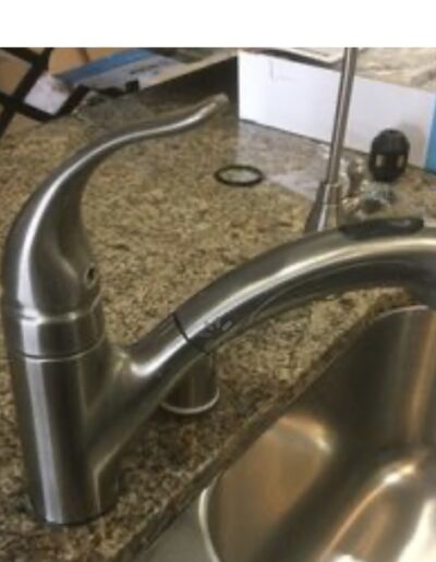 Newly installed kitchen faucet