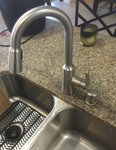 Newly installed kitchen faucet