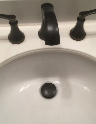Newly installed bathroom faucet